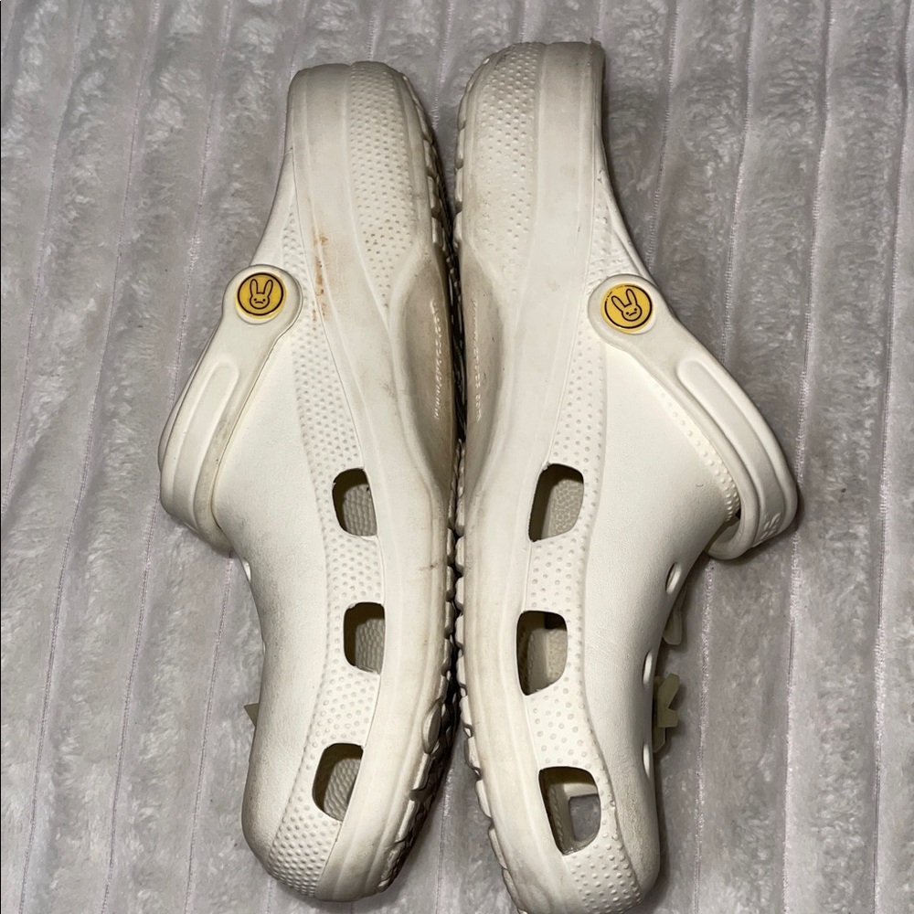 CROCS x Bad Bunny White Clogs Shoes | Size 11 Men - Picture 3 of 6